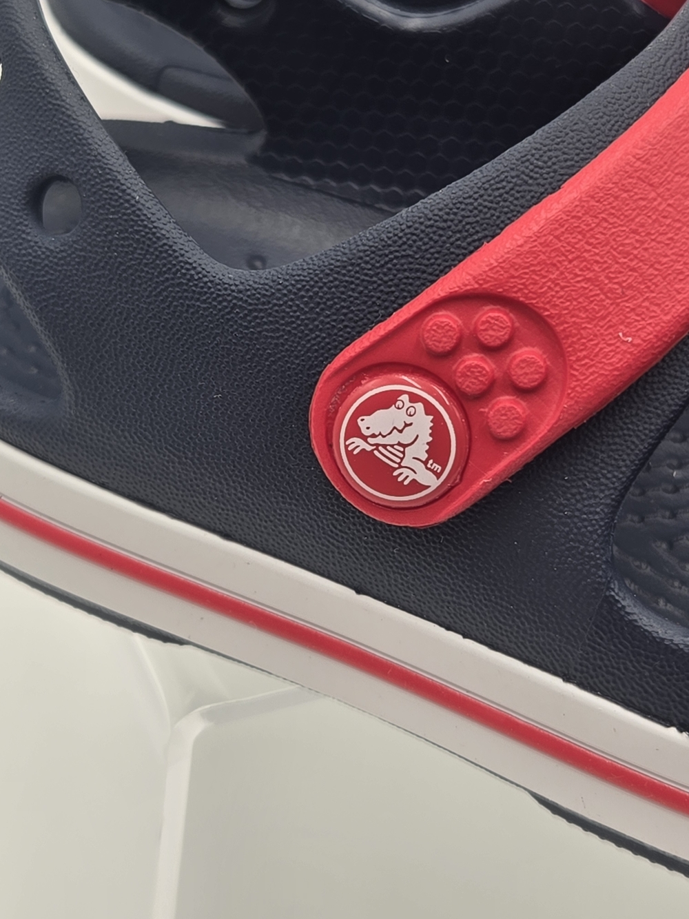 CROCS Crocband Cruise Navy With Red Strap Unisex Sandals Toddler Size C8 - Picture 7 of 11